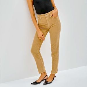 Denim Forum - Yoko high rise slim 28L corduroy pants in teddy brown